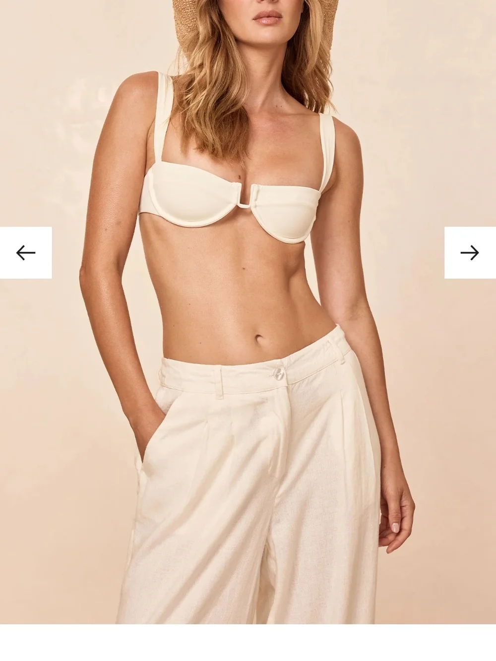 High-Waist Ivory Bikini Set - Women Swim - Picture 3 of 3